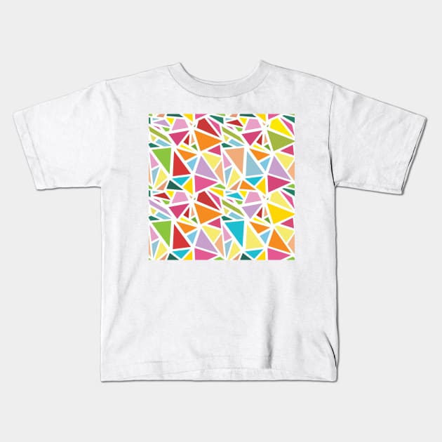 Colorful triangles pattern 2 Kids T-Shirt by B&K